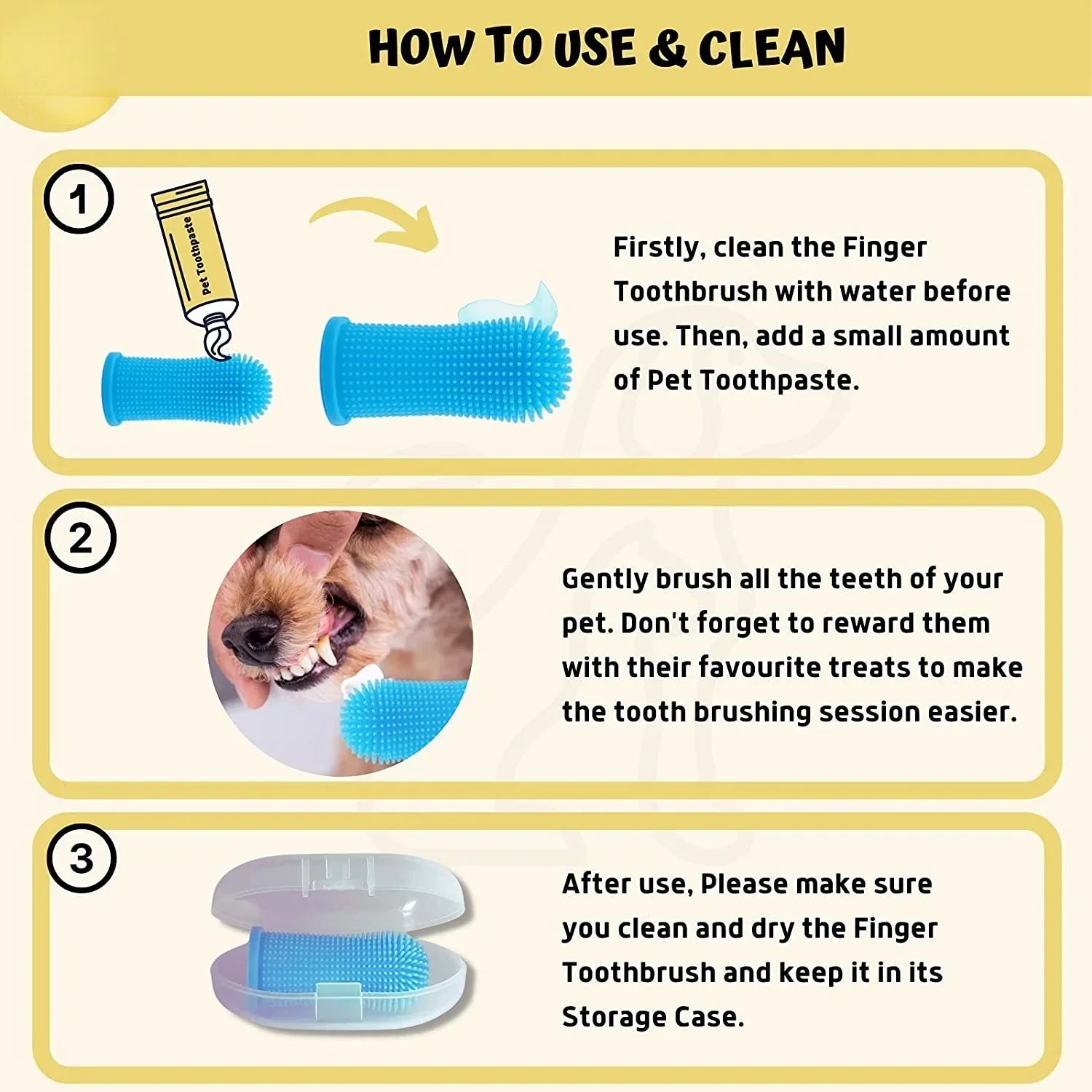 Silicone Finger Toothbrush for Dogs & Cats